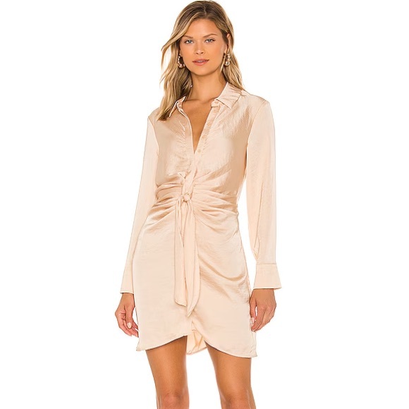 Steve Madden Champagne Tie Dress Size L - Picture 1 of 4